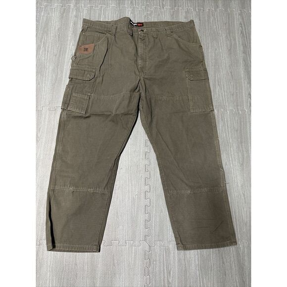 Wrangler Riggs Workwear Ripstop Ranger Cargo Pants Men's 48X29.5 Pockets Green - Picture 1 of 8
